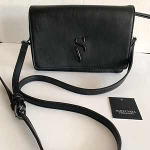 Simply Vera Wang Little Black Bag Vegan Leather